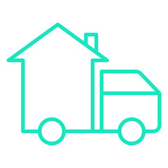 moving home outline dual color icon