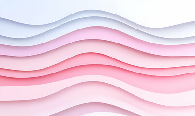 Obraz premium Abstract Background with Soft Wavy Layers in Light Pink and White