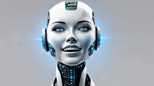 futuristic cyber woman, artificial intelligence android, ai face
