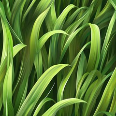Curved tropical grass blades seamless nature pattern