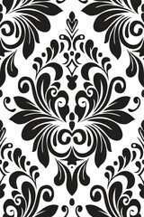 seamless vector pattern black and white elegant damask for textile fabric wallpaper scrapbook