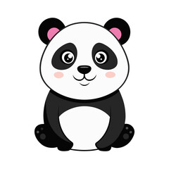 Naklejka premium a panda isolate on transfer background, a cute panda illustration, baby panda illustration on transfer background