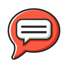 chat bubble icon, comment icon isolate on transfer background