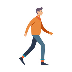 a man running isolate on transfer background, man walking isolate on transfer background