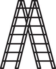 ladder line art, black outline, vector and illustration, coloring book page line art drawing