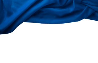 Elegant draped dark blue fabric with soft folds