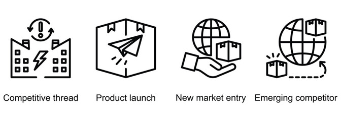 Business Disruption banner web icon vector illustration of competitive threat, product launch, new market entry, emerging competitor