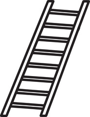 ladder line art, black outline, vector and illustration, coloring book page line art drawing