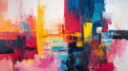 Abstract colorful urban landscape painting