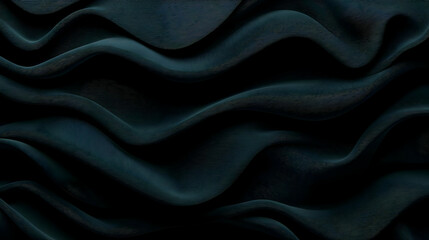 Fototapeta premium Textured dark fabric with flowing waves and soft shadows
