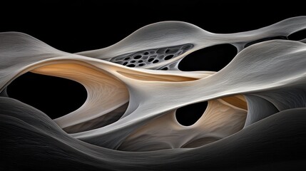 Obraz premium Abstract Organic Forms: A Symphony of Gray and Beige Hues
