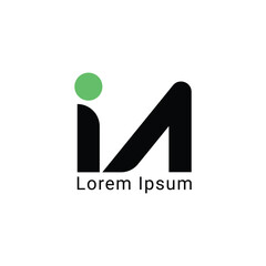 iA Minimalist Logo Design,  Letter IA, IA ,  Black and Green Color Abstract letter icon IA logo. I A,