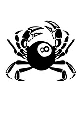 billard crabe logo club boule noire 8