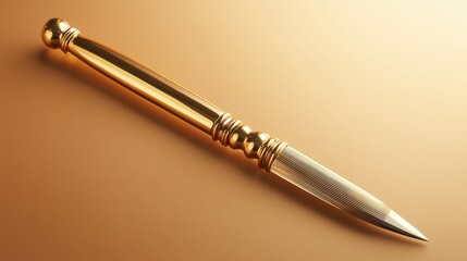 Naklejka premium Gold Ornate Letter Opener on Gradient Background