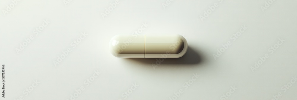 Fototapete minimalist capsule resting on a clean white surface showcasing hyper realistic details and soft shad