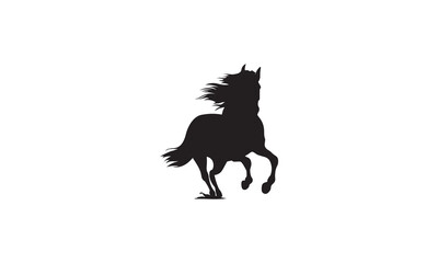 Horse running Silhouette Logo