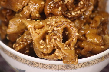 Chebakia Close Up, Sweet Moroccan Cookie