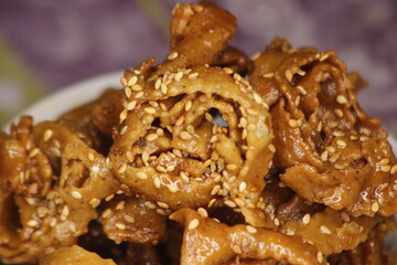 Chebakia Close Up, Sweet Moroccan Cookie