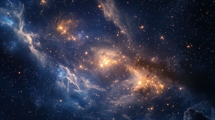 Starry nebula swirling through cosmic space