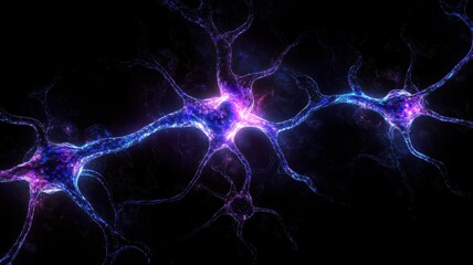 Naklejka premium Colorful neural network visualization with glowing synapses. Big data and machine learning