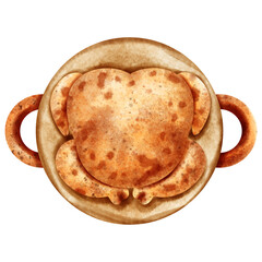 watercolor roast chicken