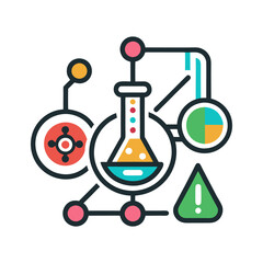 laboratory icon isolate on transfer background, science lab illustration on png background
