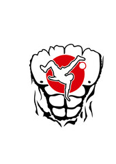 football Japon drapeau corps muscle dechire