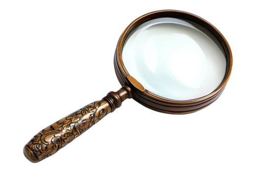 Untitled (5376 x 3584 px) - A magnifying glass, simple illustration style, a transparent  background
