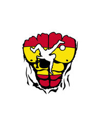 football Espagne drapeau corps muscle dechire