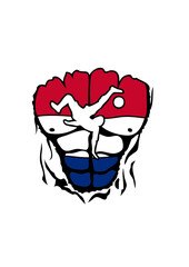 football Pays Bas corps muscle dechire drapeau