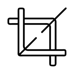 Crop tool icon in black outline