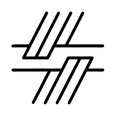 Woven fabric pattern icon in black outline