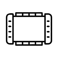 Obraz premium Film roll icon in black outline
