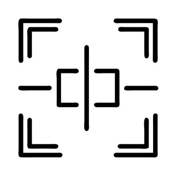 Focus alignment icon in black outline