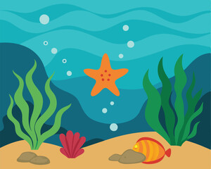 Calm Marine Environment with Sea Elements
