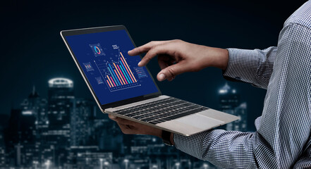 Business data dashboard provide business intelligence analytic for marketing strategy planning...