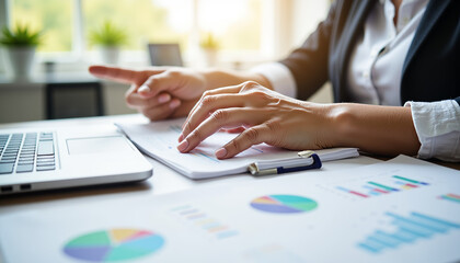 Focused accountant analyzing spreadsheets at a desk, financial insights