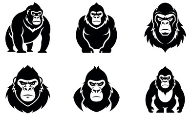 Powerful Gorilla Silhouettes for Design