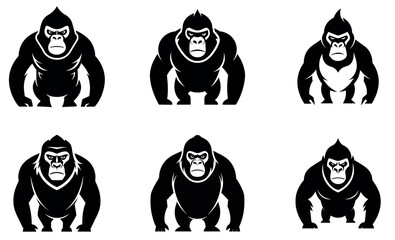 Powerful Gorilla Silhouettes for Design