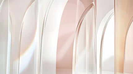 Image of Elegant glass arches with soft pastel reflections printed on Printed Glass Basin Splashbacks