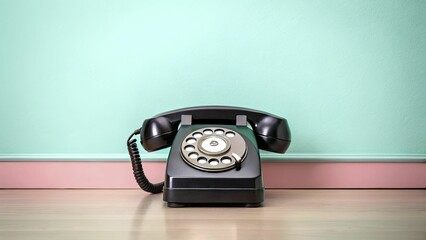 A retro rotary phone against a pastel wall, evoking nostalgia and the timeless importance of connection in the digital age.