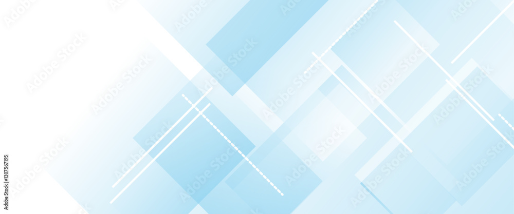 Poster Colorful vector abstract modern wide banner background, Blue vector gradient abstract background with shapes elements.