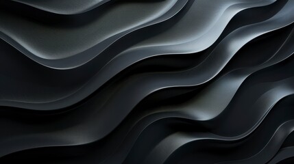 Obraz premium Abstract Dark Gray and Black Wavy Layers Background with Glittering Particles