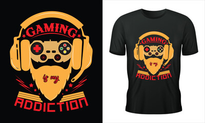 Game zone, Gaming is my addiction t shirt design with gamepad and paint splatter. Perfect gift for gamers.