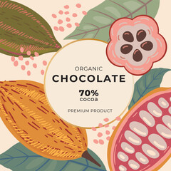 Cocoa bean illustration. Vintage style design template. chocolate cocoa beans. Vector illustration