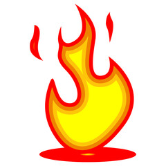 fire flames on white