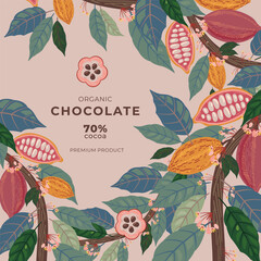 Cocoa bean illustration. Vintage style design template. chocolate cocoa beans. Vector illustration