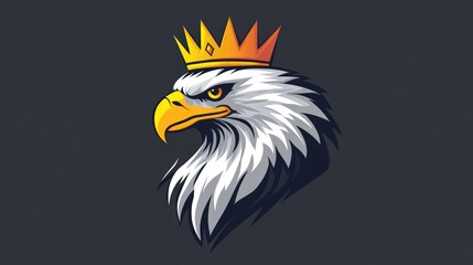 Fototapeta premium Eagle head with crown, royalty, symbol