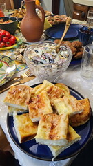 Fried lavash with chees