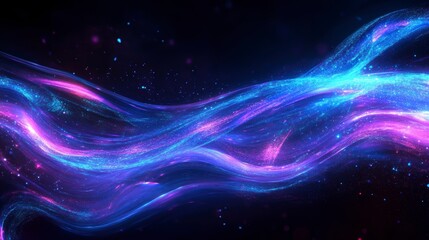 Abstract glowing streams in dark space.  Possible use Background for design projects